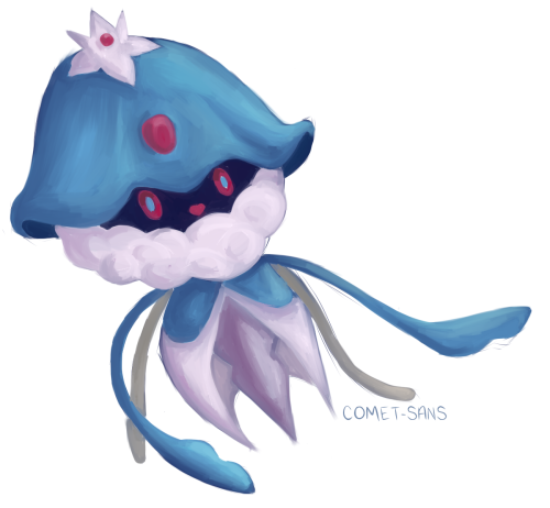 comet-sans: A really rushed 1 hour doodle of my jeelicent tentacruel crossbreed for a pokemon comic 