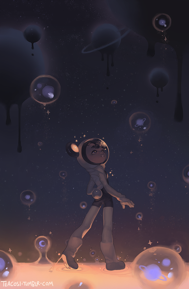 teacosi:  a place where old planets melt and die and new ones are born in bubbles