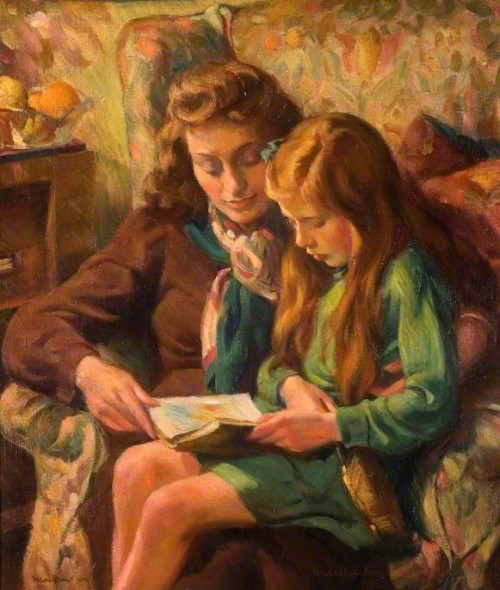 Laurie and Theresa, the Artist’s Daughters. Miguel Mackinlay (British, 1895-1958). Bushey Muse