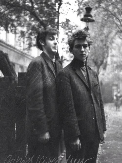 Paul McCartney, 18, and George Harrison, 17, in Hamburg, 1960.