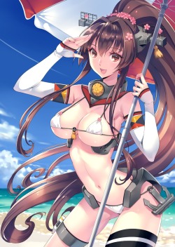 akira-europe:  bikini cleavage kantai collection