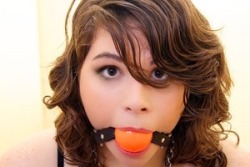 bound-and-gagged-girls:  Beautiful brunette with a nice ball gag
