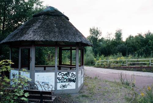 Abandoned theme park. Spreepark, Berlin.Avoiding security.