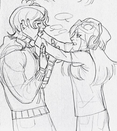 Drawings Of Two Girlbosses And Fucked Up, Evil Squid (blows Him Up With My Brain In A Very Positive But