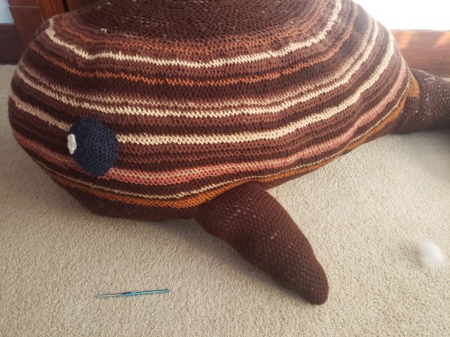I Finally Made Some Eyes For This Thing, So Here Is A Crochet Whale I Made That's Inspired By Rock Strata.
