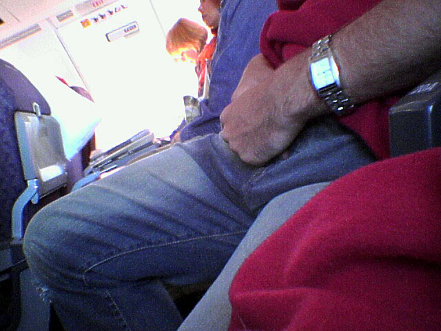 guys-with-bulges:  Sleeping Guy Next To Me Pops Wood On Plane!! Had to fish out the