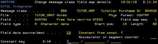 cleo extol integrator change message class field map details