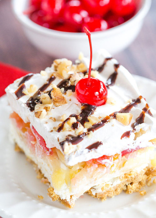 No-Bake Banana Split Cake Dessert