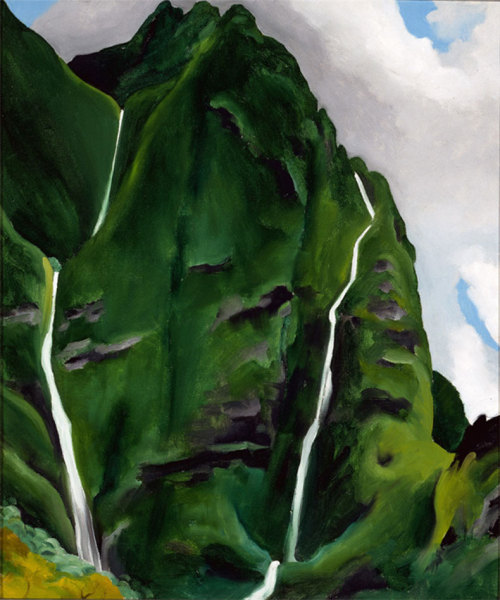 Waterfall, End of the Road, Ioa Valley, Maui  -  Georgia O'Keeffe, 1939American   1887-1986