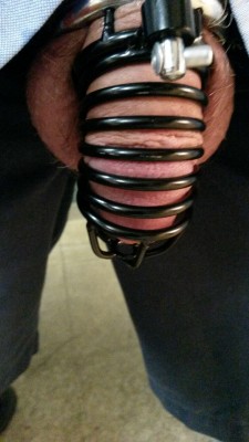 Lockedndenied:gotta Love The Commitment Of Riveting A Cage On!  Welcome To The Club.