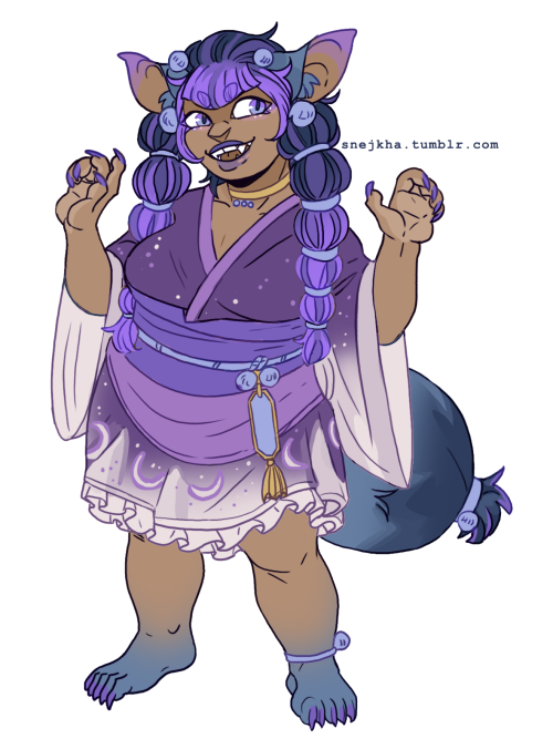 Made a kitsune girl based off of a blueberry//