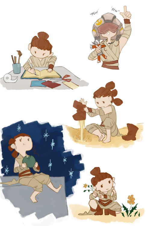 leupagus:givenclarity:I got rey’s survival guide and she is so cute?? she loves flowers and drawing 