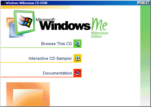 never-obsolete: Windows Me - CD autoplay menu