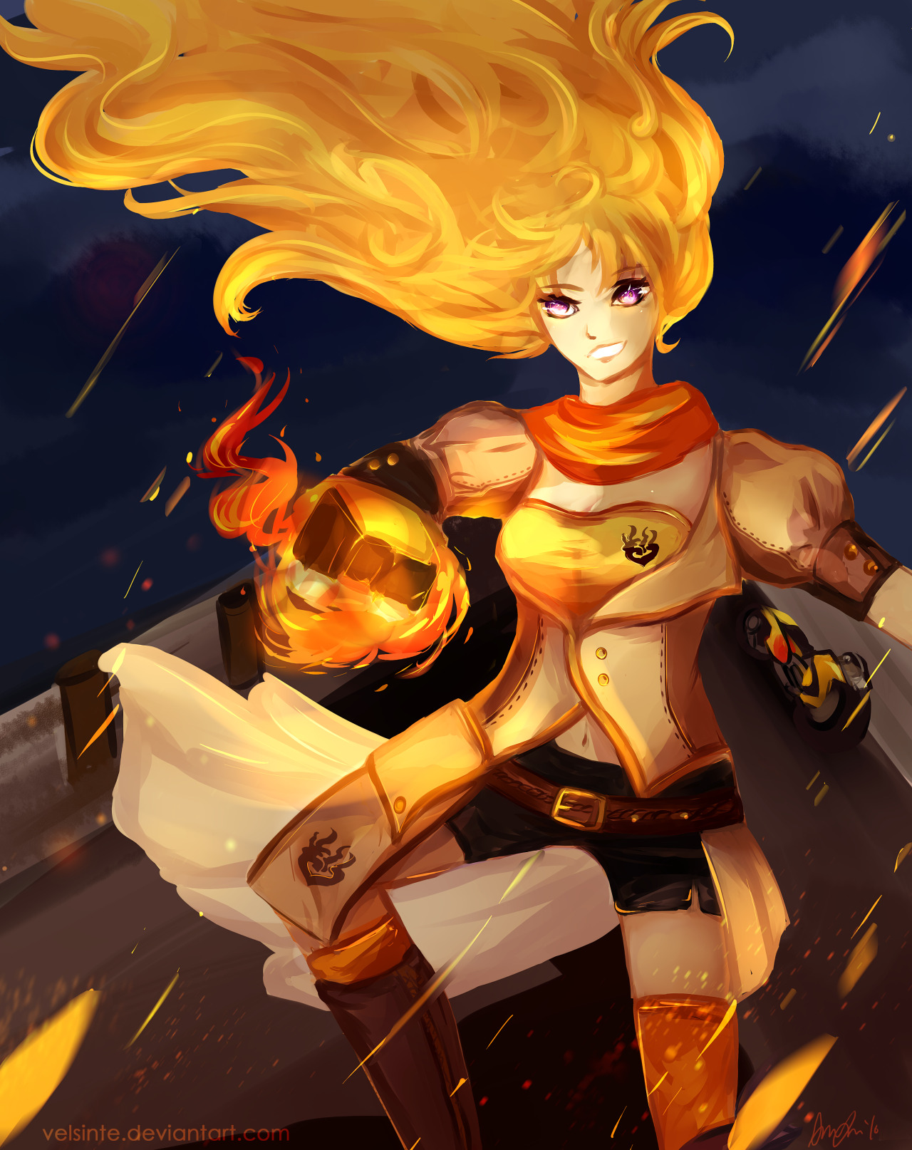 velsinte:  Weiss and Yang. Blake and Ruby coming soon. :’D http://velsinte.deviantart.com/art/Weiss-605694128