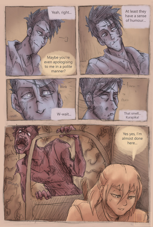 sortadaily-leoriopaladinight: This is the next little comic in the Zombie AU story If you’re n