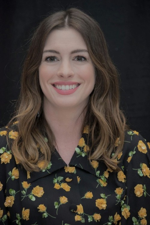 Anne Hathaway at a press conference for “Ocean’s 8” (May 24, 2018) 