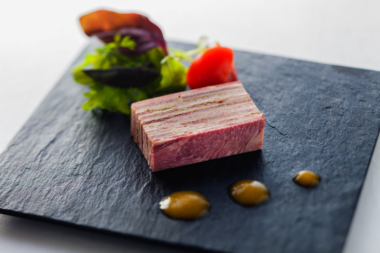 Savor Japan Lucullus Layered Smoked Beef Tongue And Foie