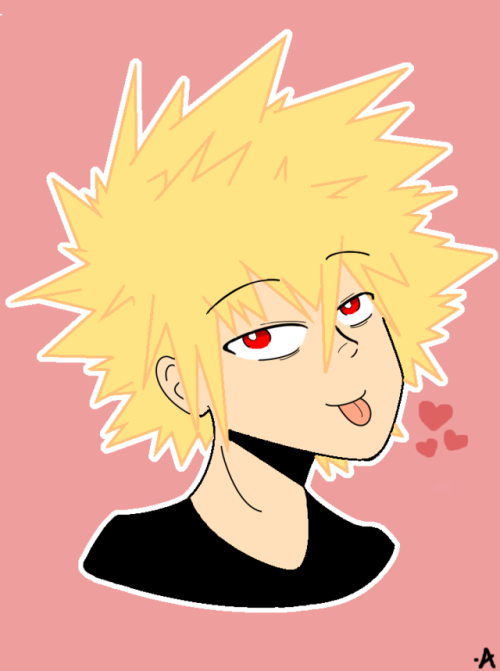 kawaiipotathoe: After a “few” adjustments I finished this lil doodle of Katsuki!!! 