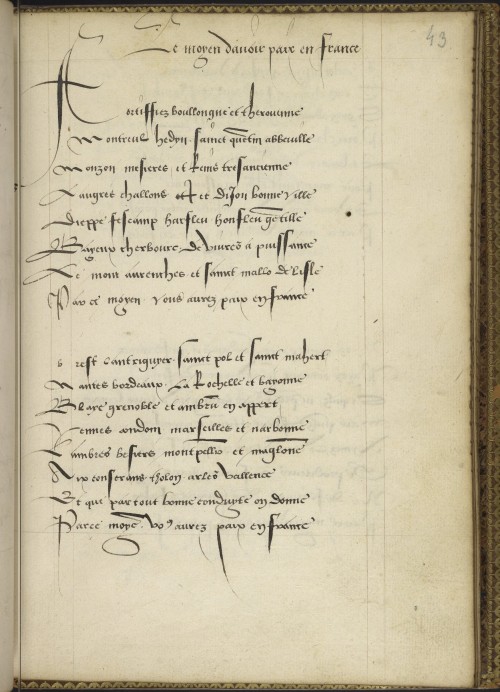 Ms. Codex 850 -[Collection of French poetry]This manuscript is a collection of 16th-century French p
