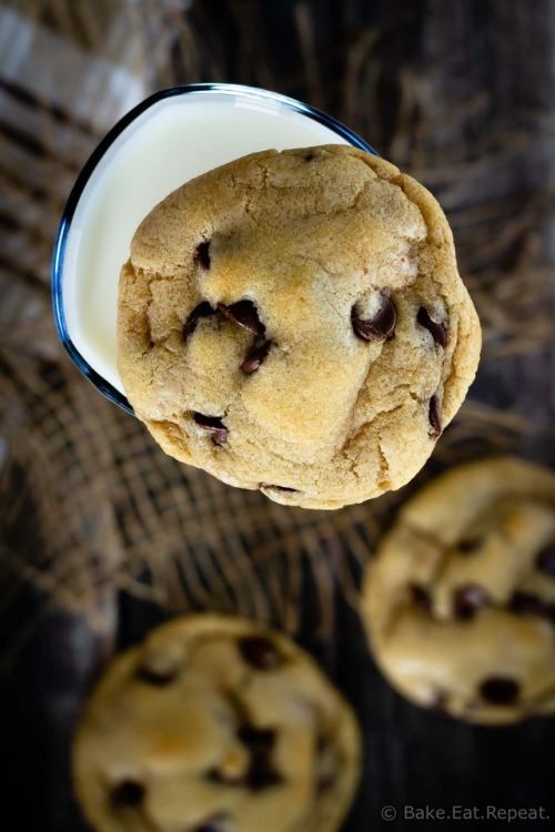 These easy chocolate chip cookies are quick to mix up and bake into perfectly chewy chocolate chip c