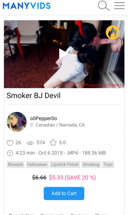 Porn o0pepper0o: SMOKER BJ DEVILGet it on ManyVids photos