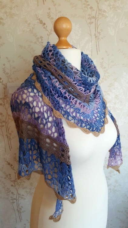 nestingtendencies:nesting-tendencies: Stormy Skies Shawl - Available in my Etsy ShopMaterial: 100%