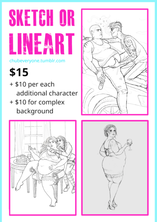 chubeveryone: CHUBEVERYONE COMMISSIONS I specialize in chubby / fat people, weight gain, stuffing, f