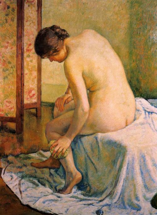 artist-rysselberghe:The Bather by Théo van RysselbergheSize: 94x127 cmMedium: oil on canvas
