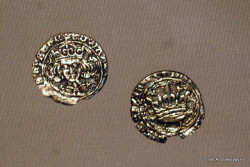 irisharchaeology:  A pair of silver coins which were struck at Reginald’s tower, Waterford city, Ireland by the king’s minter, Germain Lynch in 1463  