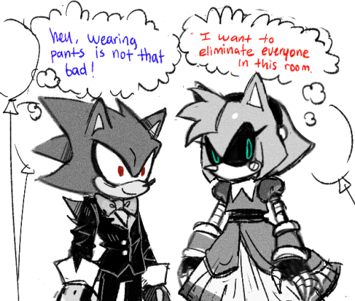 metal sonic, gumball watterson, and neo metal sonic (sonic and 1 more)  drawn by 9474s0ul