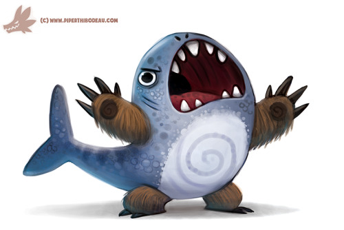 cryptid-creations:  Daily Paint #1114. BEAR SHARK by Cryptid-Creations  Time-lapse, high-res and WIP sketches of my art available on Patreon (: