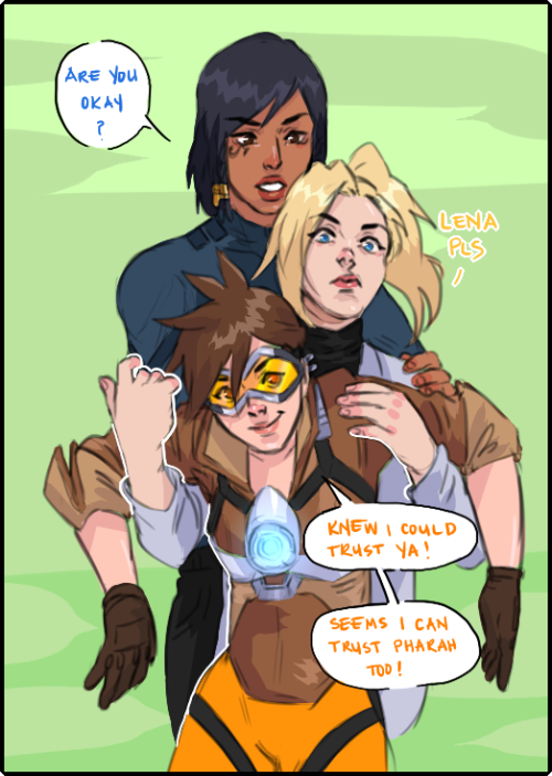 ichiro-artosaki:angela just wants to be held in fareeha’s big buff arms