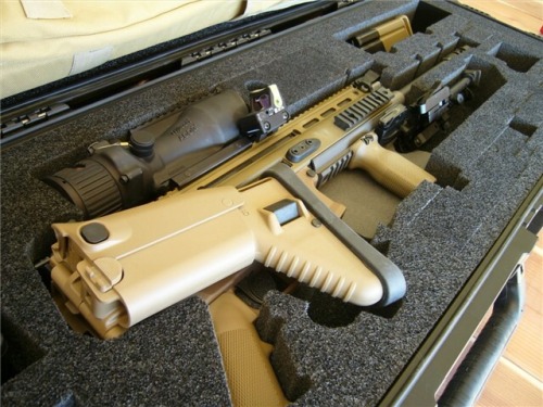 tactical-tacos: lonelyhuntsmen: igunsandgear:  FNH SCAR Ranger Package.  7.62mm. Trijicon ACOG.  Bea