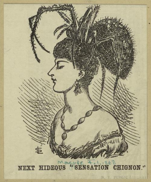 Next Hideous &ldquo;Sensation Chignon.&rdquo;Hairdressing -1800s