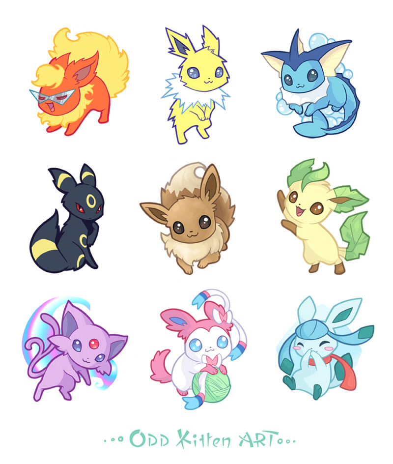 oddkittenart:  Finally finished! These are all going to be printed as charms (and
