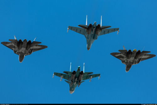 russian-air-force:SU57 and SU34 and SU35