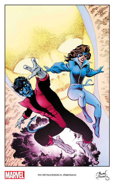 themarvelproject:Kitty Pryde and Nightcrawler by Alan Davis from the cover for X-Men Legends #12, wh