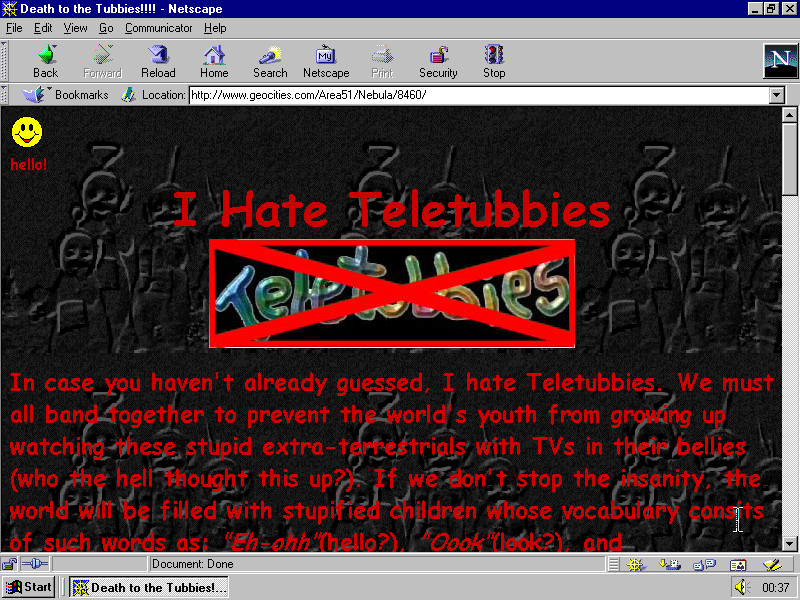 oneterabyteofkilobyteage:  original url http://www.geocities.com/Area51/Nebula/8460/