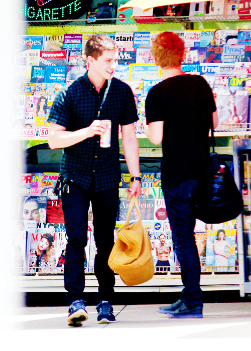 just-cat-memes: Logan out shopping in Hollywood with Dean Collins (May 9th, 2014).