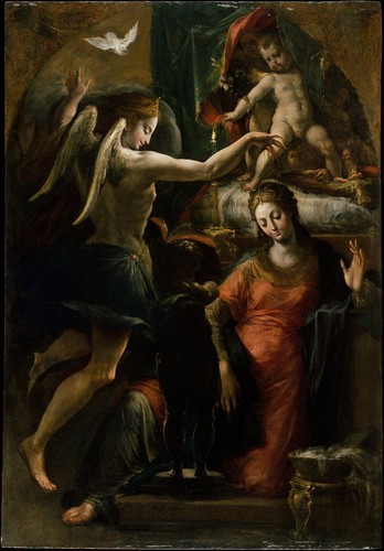 The Annunciation by Girolamo Mazzola Bedoli, European PaintingsPurchase, Gwynne Andrews Fund, James 