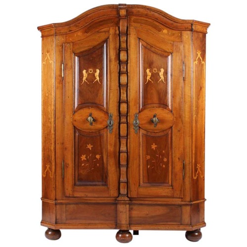 Armoire with inlays, GermanyWalnut,beginning of the 19th century