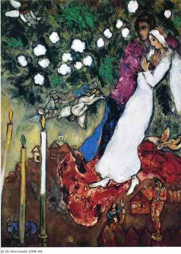 artist-chagall: The Three Candles, 1940, Marc ChagallMedium: oil,canvas K