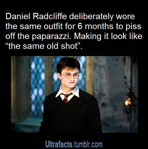 pizzaismylifepizzaisking:  ultrafacts:  Want more facts on your dash? CLICK HERE to follow the Ultrafacts blog!  Every time i read something about Daniel Radcliffe it just gets better & better 