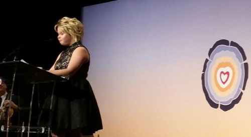 Lauren Potter was presented with the leadership award at the 2015 Etta Gala. 
