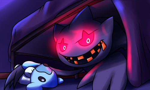 inikaxeathis:I am the one hiding under your bed!Teeth ground sharp and eyes glowing RED!!