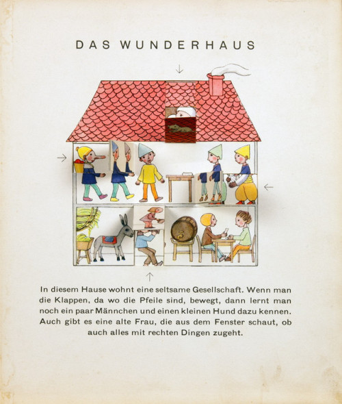Tom Seidmann-Freud, illustration for Das Wunderhaus, 1927. Berlin. “Ein Bilderbuch zum Drehen,