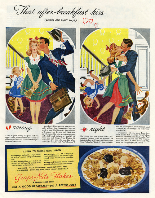 vintageads:Grape-Nuts Flakes 1944 