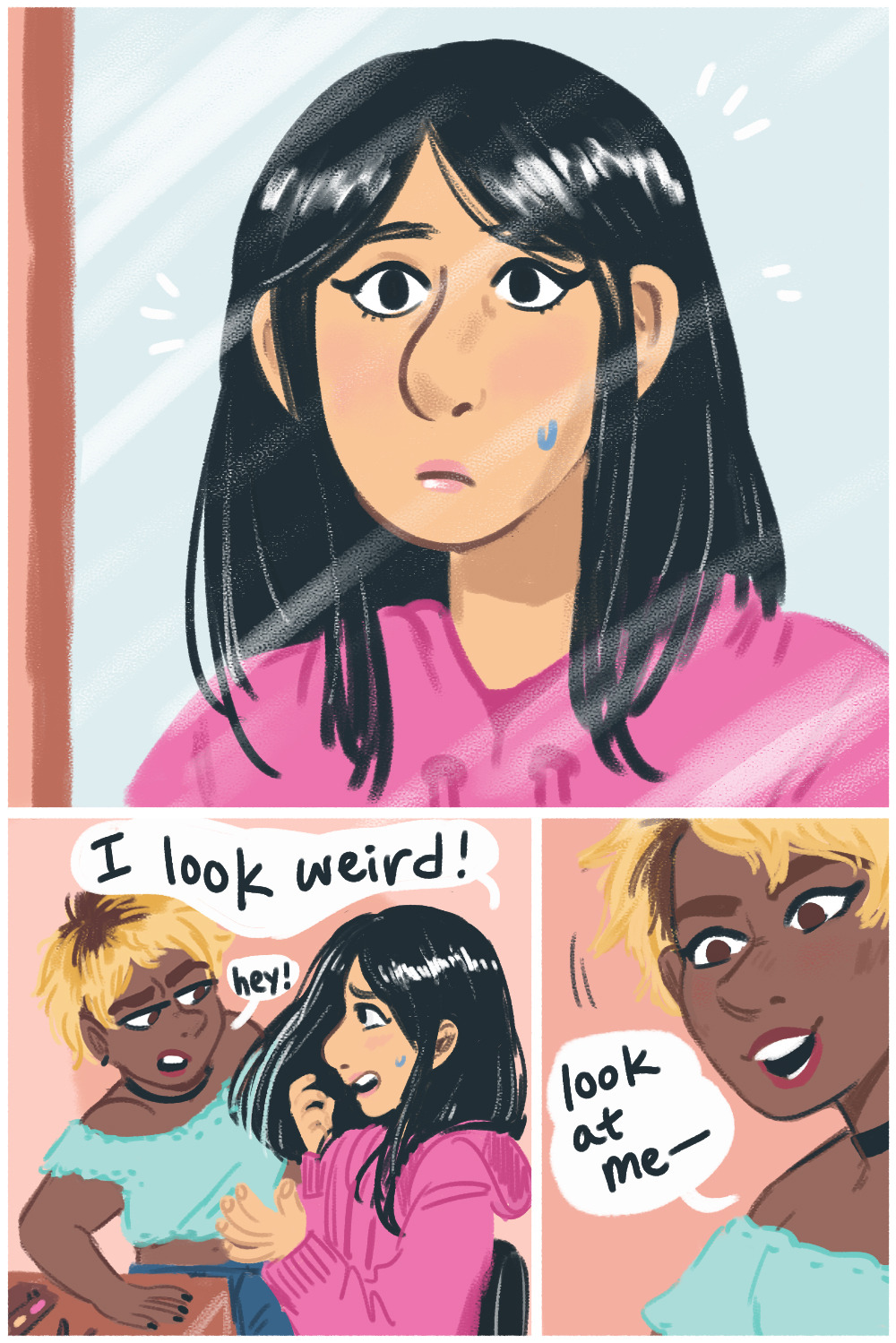 trianglart:  A high school romance!!! After school makeover episode…what will happen