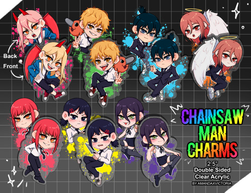 New Chainsaw Man charms!Reblogs are super appreciated! The preorders are up in my shop now! Link is 