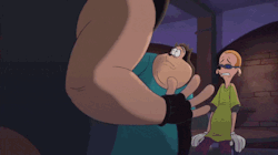 A GIF of PJ getting a wedgie from “An Extremely